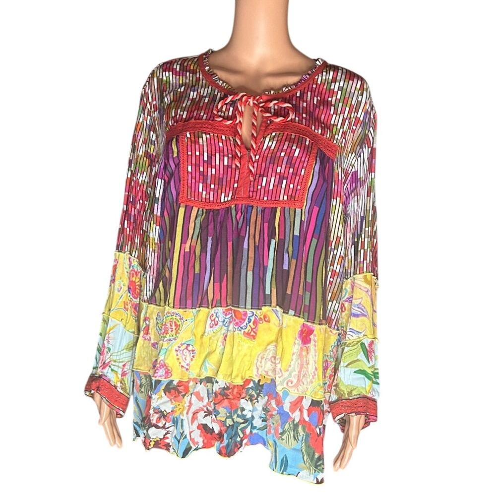 John Mark colorful women's blouse size 3x